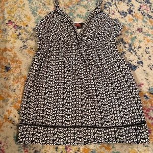 Black and white spaghetti strap